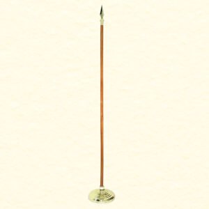 Accesorios para estandartes: poste, base de acabado metálico y punta decorativa – Banderas del Istmo
