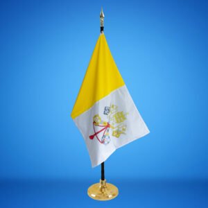 Bandera del Vaticano con base y asta, confección y venta en Banderas del Istmo